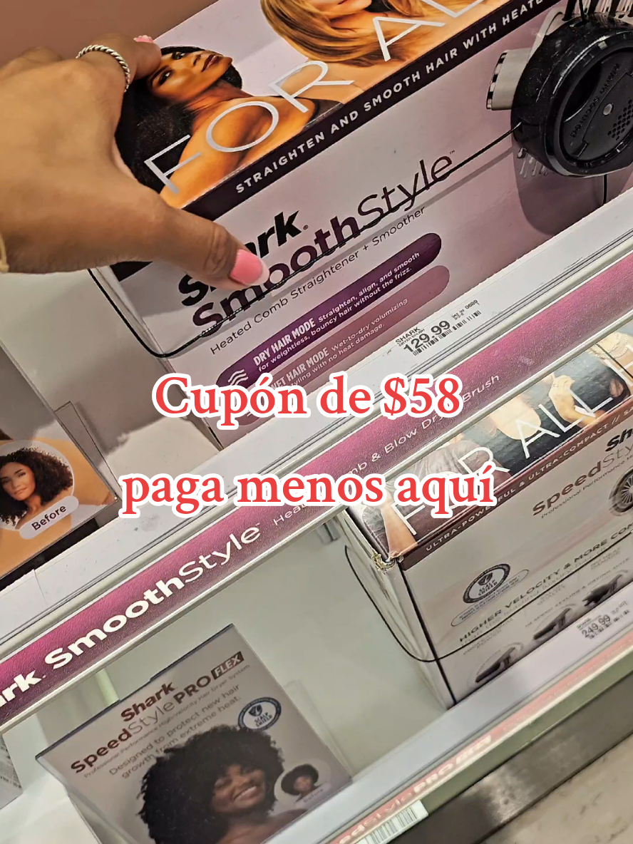 Paga menos aquí en tiktok APLICA EL CUPÓN DE $58 DOLARES  #sharksmoothstyle #brushdryer #cepilloalisador #brushstraightener #peinadosfaciles 