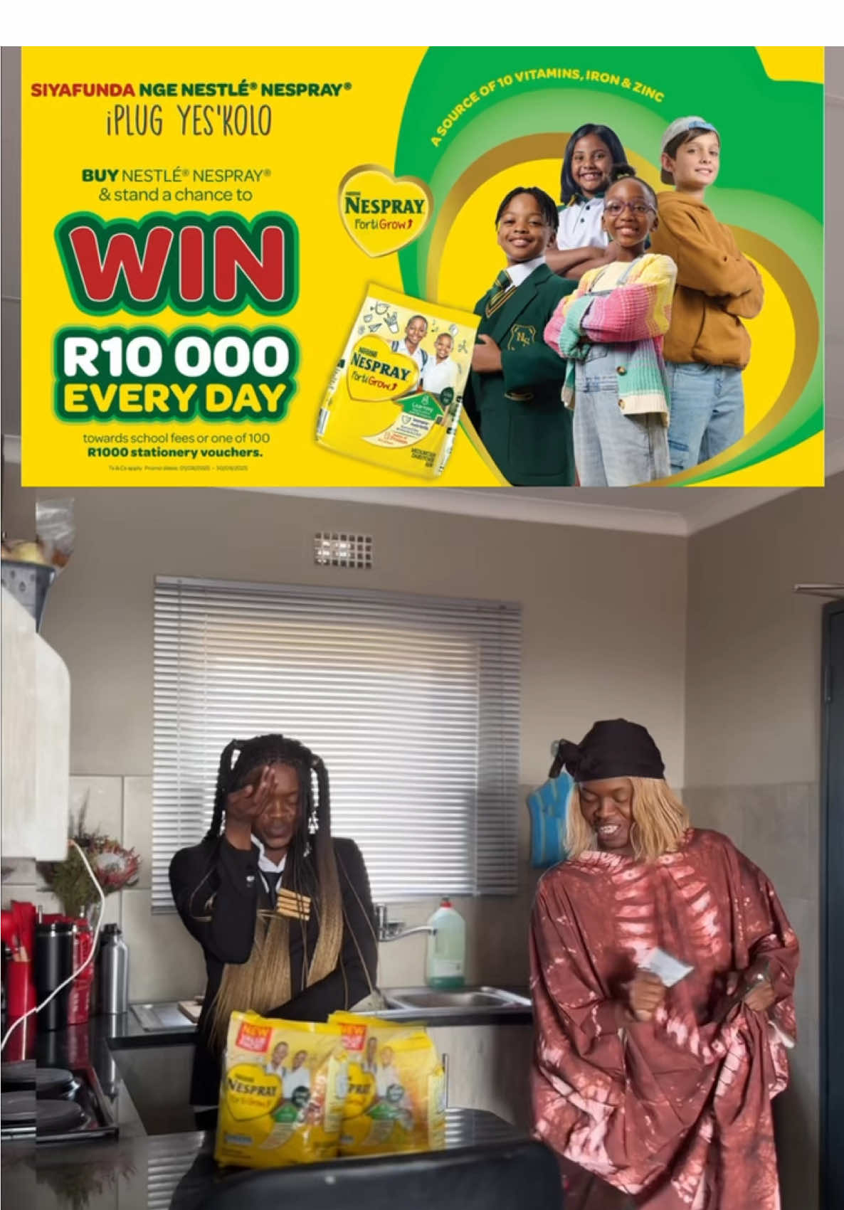 Dzumelang 😃 Here’s a plug to put school fees stress away because SIYAFUNDA NGE NESTLÉ |NESPRAY!! Buy NESTLÉ®️ NESPRAY®️ & stand a chance to WIN: R10 000 EVERY DAY towards school fees OR 1 of 100 stationery vouchers worth R1000 each! Don’t miss out! Promo runs: 01/08/2025 – 30/09/2025 Ts & Cs apply #Nespray #PlugYesKolo #BackToSchool #WinWithNespray @Nestlé Nespray SA 