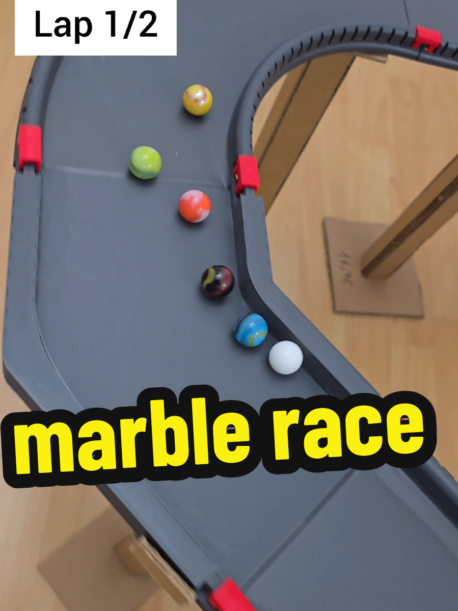 6 marbles 2 laps 1 winner 🏆 can you guess it ?