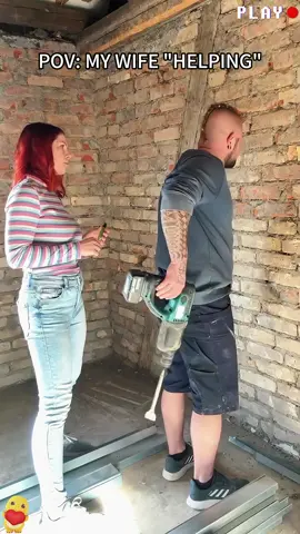 POV: When your wife”hellping”😂 #funny #funnyprank #funnymoments #trending #viral #funnyvideo #husbandwife #marriedlife #family #usa🇺🇸 #foryou #fyp 