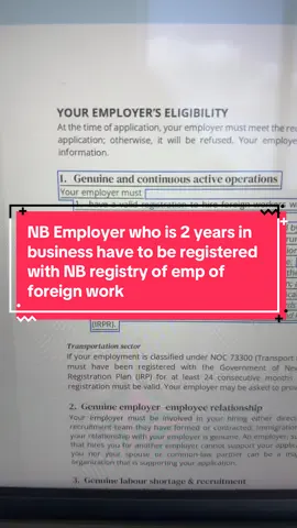 NB Employer who is 2 years in business have to be registered with NB registry of emp of foreign work#fyp #overseashavenimmigration #newbrunswick #newbrunswickcanada #atlanticimmigrationprogram 