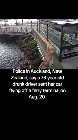Police in Auckland,  #NewZealand say a 73-year-old #drunkdriver sent her car flying off a #ferryterminal on Aug. 20.
