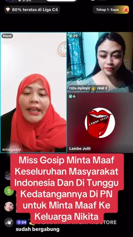 Miss Gosip Minta Maafnya TTapi LP tetap Jalankan ?? 😜😜😜 #lambejulit #fyp #trending #viral #nikitamirzani 