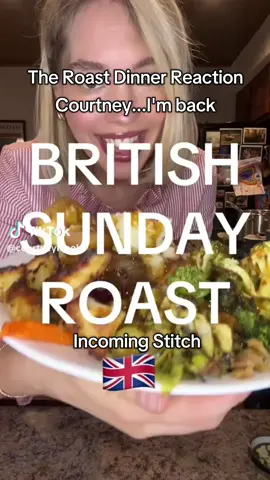 Honestly, I love this woman @Courtney Cook , and I love roast dinners, this is the perfect American British crossover. Possibly the second most famous dinner from the UK and my honest reaction #comedy #food #american #british #roastdinner 