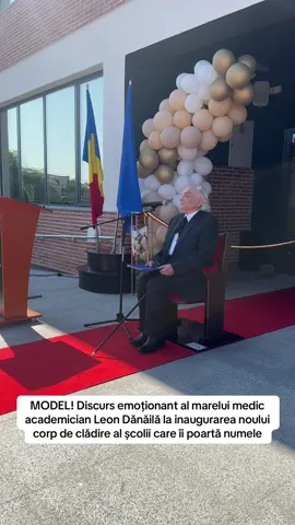 MODEL! Discurs emoționant al marelui medic academician Leon Dănăilă la inaugurarea noului corp de clădire al școlii care îi poartă numele #LeonDănăilă #Darabani #Botoșani #școală #academician 