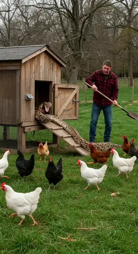 Python Sneaks Into Coop – Chaos Ensues -- -- -- #snakeattack #farmrescue #chickencoop #viralvideo #pythonchaos