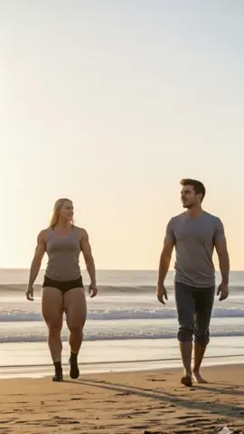 Walking into your dreams with every step—my strength could carry you away! More at FBBGrowth.com. Where would you join me? 🌅💪 #FemaleBodybuilding #MusclePower #FitnessLife #PowerWomen