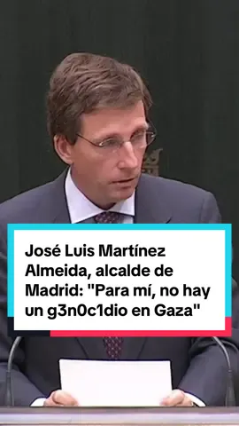 Almeida ha respondido así a la petición del PSOE y Más Madrid en el Ayuntamiento de Madrid para que el alcalde condene el g3noc1d1o en Gaza, y ha cargado contra la ministra de Juventud y exeurodiputada Sira Rego por no condenar los at3ntadxs de Hamás del 7 de octubre. #israel #gaza #palestina #noticiasentiktok #politicaentiktok 