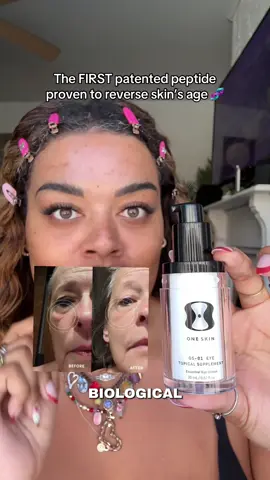 The world’s FIRST patented peptide for skin longevity 🧬 Clinically proven to reverse biological age by 2.5 years. Not hype, just science. #AntiAging #EyeCream #oneskin  #Skincare #skinlongevity 