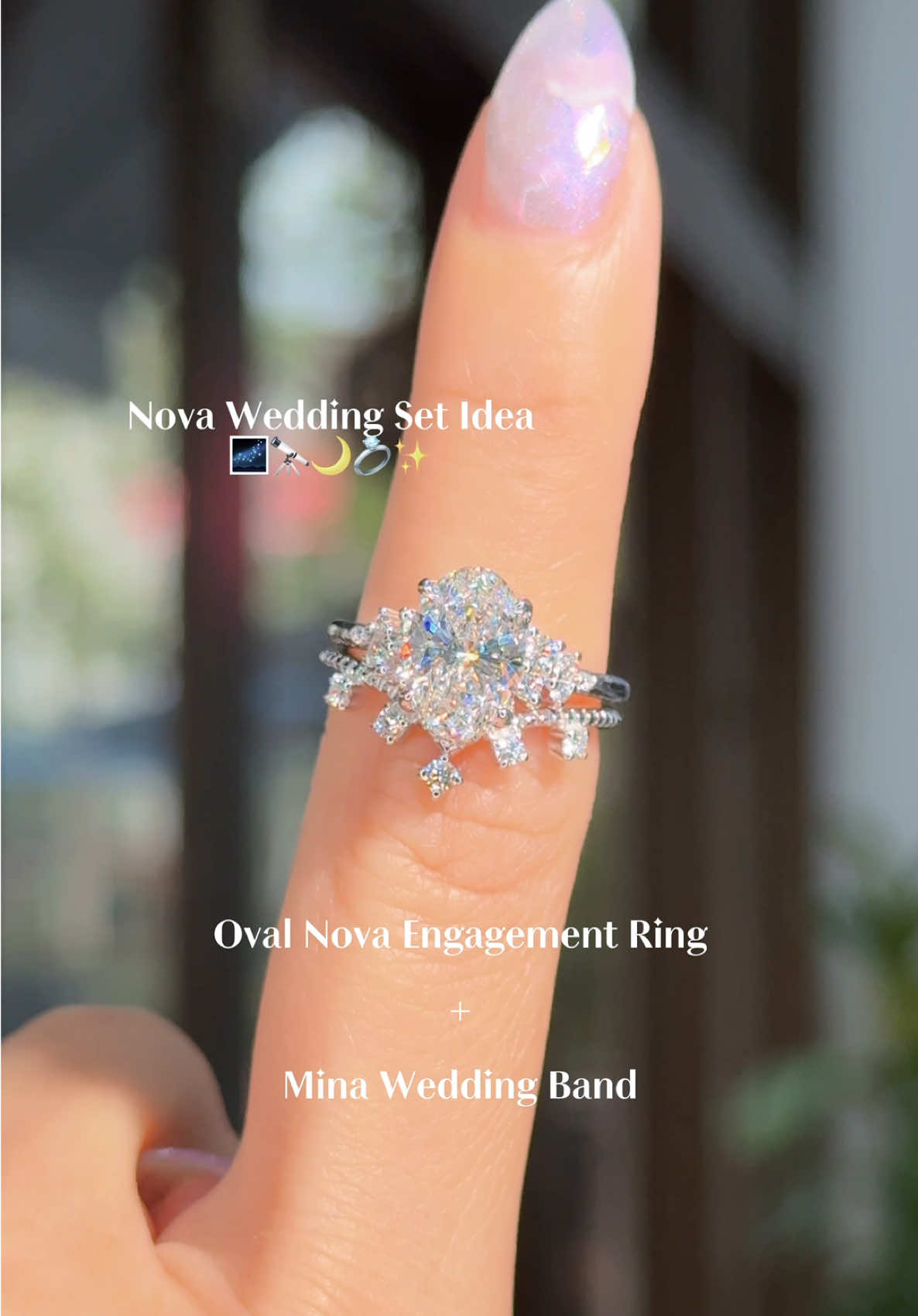 When your wedding set looks like the stars in the sky >> 🌌💕 Featuring diamonds that sparkle like the Milky Way and a white gold setting that enhances the brightness – we’re over the moon for this pairing ✨ Oval Nova Engagement Ring 🌙 Mina Wedding Band 🌠 💖 Save this post for inspiration 💌 Send it to someone who needs a hint 😉 🛍️ Shop now at PrincessBrideDiamonds.com