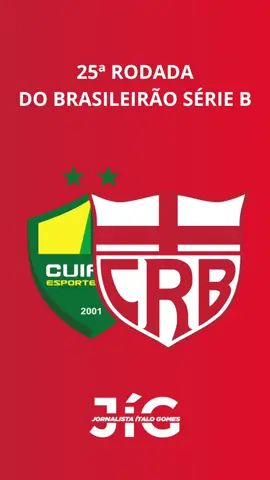 Hoje é dia de CRB e @cuiabaec pela 25ª rodada da Série B! ⚽ E aí, qual é o seu palpite para esse confronto? @CRB  #crb #brasileirãoserieb #crbmidia