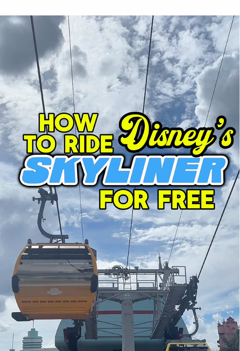 You can ride Disney’s skyliner for free from Disney springs Orlando, and I’m going to show you how to do it! Take the bus from Disney springs to the Riviera Resort, find the staircase in the back of the lobby, then follow the signage outside to the skyliner! Enjoy! #thingstodoinorlando #disneyfood #orlandofoodie #orlandofood #orlandoeats 