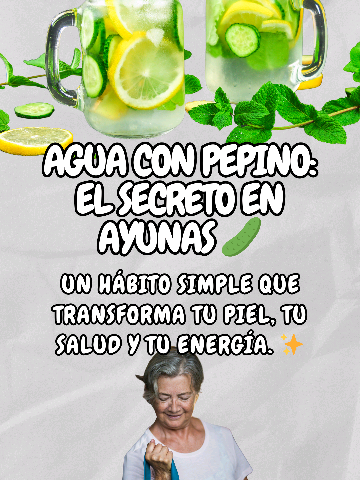 ¿Sabías que tomar 💧 agua con pepino 🥒 en ayunas puede ser un verdadero upgrade para tu cuerpo? ✨ No solo hidrata tu piel y reduce la inflamación, también ayuda a eliminar arrugas y ojeras más rápido que cualquier crema costosa 💆‍♀️. Además, mejora el aliento, apoya la digestión, fortalece uñas y huesos, y refuerza tu sistema inmune 🛡️. El #cucumberchallenge no es una moda pasajera, es un hábito sencillo que transforma tu salud desde adentro hacia afuera 🌿. Intenta tomarlo 3 veces por semana en las mañanas y verás cómo tu cuerpo lo agradece más que tú cuando alguien tóxico desaparece de tu vida 🙌💚. ¿Listo para aceptar el reto? 😏 Déjalo en comentarios: “¡Acepto el challenge!”