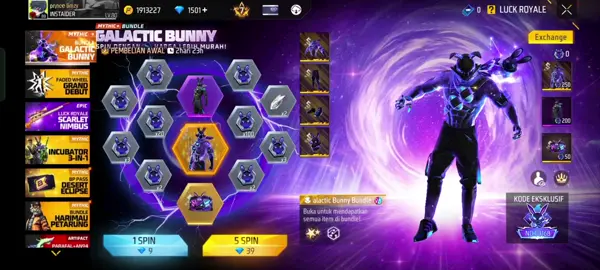 spin galactic bunny bundle, habis berapa yaa🤔 #freefire #epepburik  #fypage #masukberanda #masukberanda 