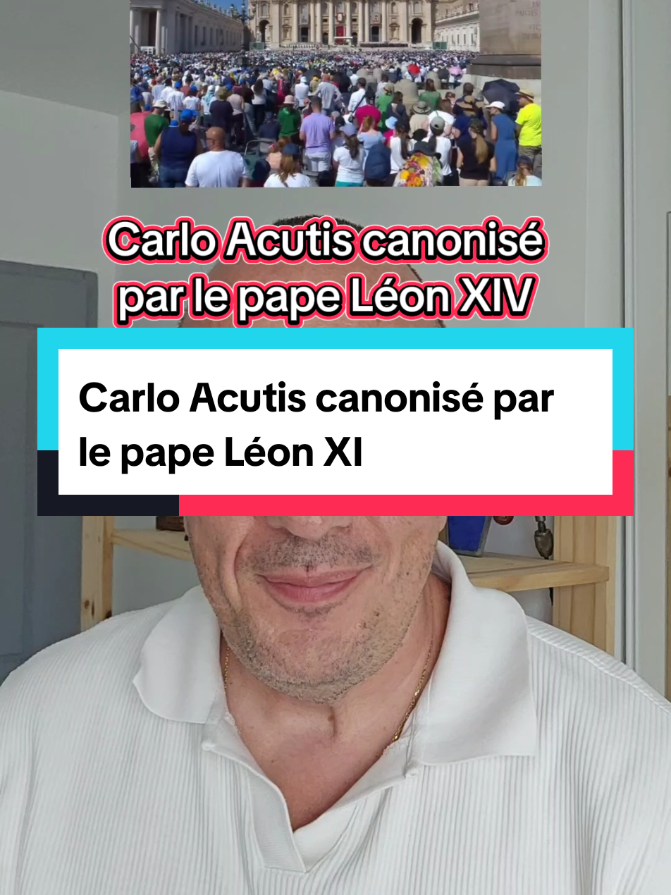 L'adolescent italien Carlo Acutis canonisé par le pape Léon XIV #eglisecatholique #saint 