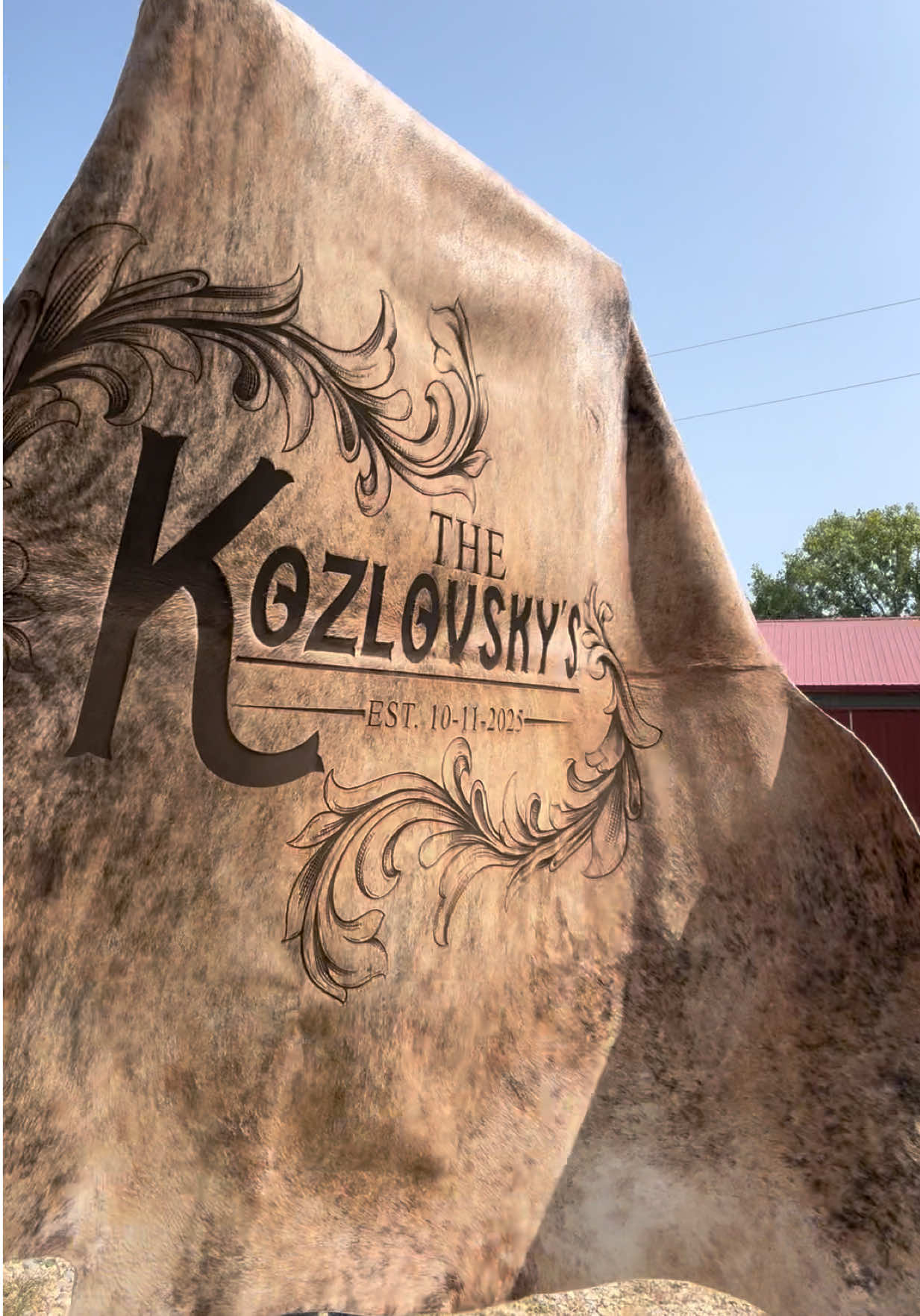 This cowhide backdrop is more than decor ✨ it’s a story waiting to be told. Start yours today 🤠 Robbi thank you so much for your order! We cannot wait to see this set up 🙌  #bride #bridetobe #cowhide #rusticvibes #western 