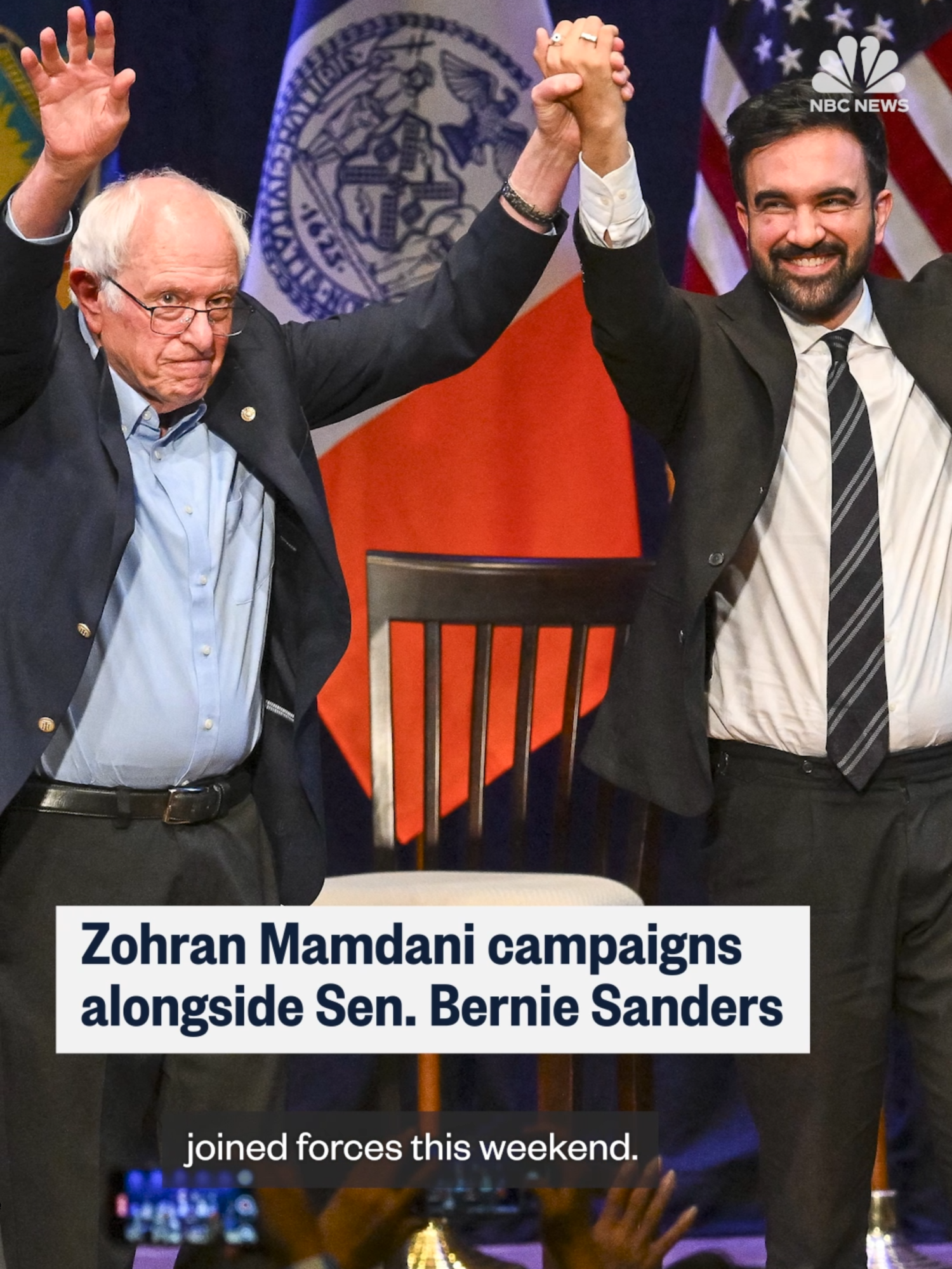 New York Democratic mayoral nominee Zohran #Mamdani campaigned with Sen. Bernie #Sanders in #NewYorkCity over the weekend.