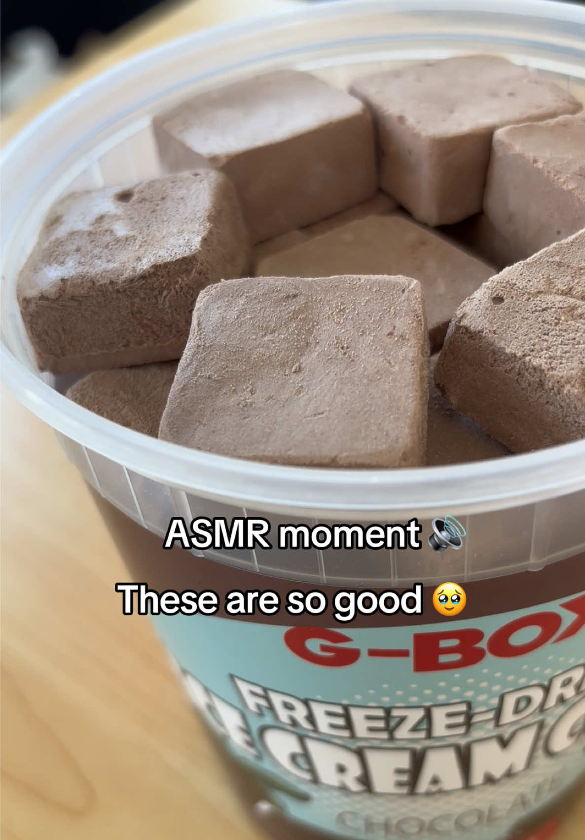 Trying freeze dried chocolate icecream cubes! #freezedriedicecream #icecream #asmrfood #asmr #tiktokshoprestock 