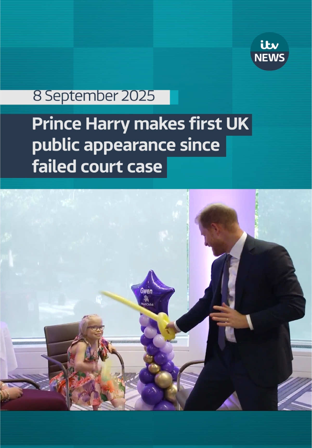 Prince Harry has appeared in public in the UK for the first time since his failed court case against the Home Office. The Duke of Sussex arrived at the start of an awards ceremony for the WellChild charity, of which he is Patron, on Monday. Harry has attended the awards every year since his departure from the Royal Family, and this year the event falls on Accession Day – the anniversary of the death of his grandmother, Queen Elizabeth. #itvnews #royals #princeharry #royalfamily 