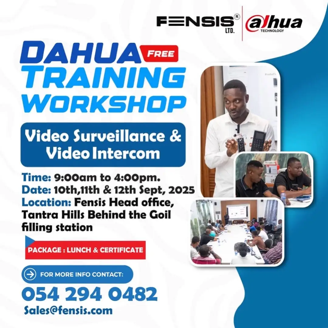 ⚫️JOIN US THIS COMING WEDNESDAY THROUGH TO FRIDAY FOR OUR UPCOMING TRAINING ON VIDEO SURVEILLANCE. ⚫️ COME IN EMPTY HANDED AND WALK HOME WITH A CERTIFICATE FROM DAHUA TECHNOLOGY. ⚫️ KINDLY CONTACT 0542940482 AND REGISTER (limited seats)  #videosurveillance 