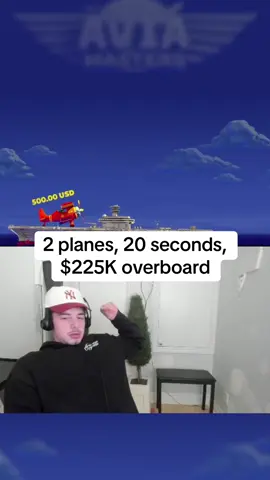 2 planes, 20 seconds, $225K overboard  #aviamasters #planegame #kickstreaming 