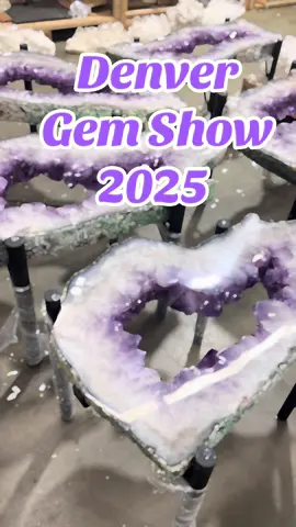 Day 6 at the Denver Gem & Mineral Show 💎✨ Every day at the Denver Gem Show has been amazing, but Day 6 might just take the cake for statement pieces and breathtaking crystal designs. The first thing that caught my eye were the amethyst table bases — massive, sparkling foundations that transform furniture into energy-filled works of art. Right next to them was an incredible Amethyst, Agate, and Quartz Chair. Yes, a full chair carved and built from crystal! It was unlike anything I’ve seen before, combining comfort with powerful grounding and amplifying energy. There were also so many angel wing carvings this year, in all different sizes and stones. Angel wings symbolize protection, guidance, and higher connection, and these carvings radiated peaceful, uplifting energy. Another highlight was an amazing Herkimer Diamond chain cluster. Herkimers are some of my favorite crystals for clarity, light, and high-vibration energy, and this cluster was jaw-dropping in size and sparkle. But my personal obsession of the day was definitely Black Amethyst. This variety of amethyst has a deep, rich tone with protective and grounding properties, and I couldn’t stop admiring the specimens I found. Of course, there were also plenty of stunning amethyst specimens throughout the show, reminding me why this crystal is such a timeless favorite. And finally — one of the pieces that truly blew me away: Lemurian Aquatine Calcite Lamps. These glowing lamps felt like they belonged in a dream home, filling the space with calming, oceanic energy. I couldn’t help but imagine having them in my own house, bringing both beauty and metaphysical serenity into daily life. The Denver Gem & Mineral Show continues to amaze me every day. Stay tuned for more highlights as the show goes on, and let me know which of these incredible finds you’d love to see at New Moon Beginnings. 🌙✨ #DenverGemShow #DenverGemAndMineralShow #CrystalTok #herkimerdiamond #blackamethyst 