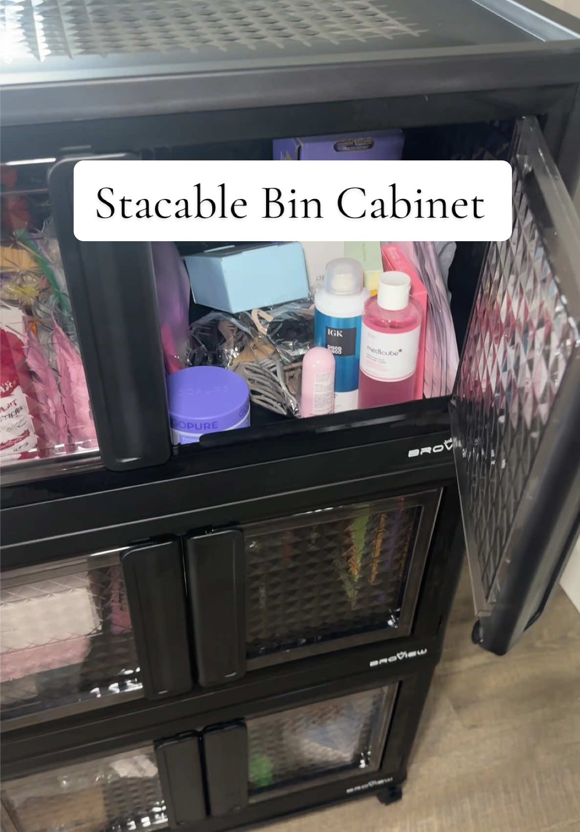 Dorm room glow-up. Stacable, portable, aesthetic. #organizationtok #storagehacj #stackablebins #tiktokrestock 