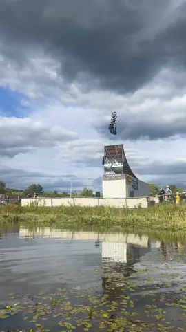 TIGERTON mx Double decker container pond jump was epic.   #dirtbike #clipfarming #stunt #motocross #mx