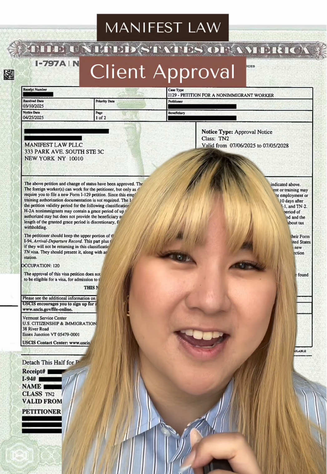 Approved by USCIS! The Manifest Law team successfully obtained a TN for a web & graphic designer client from Mexico. 👉 The TN allows skilled workers in certain professions from Mexico and Canada to temporarily live and work in the US if they have a job offer. 💼 Our client had extensive experience in their field, a job offer in the US, and a strong educational backyard.  📑 We worked closely with our client to assemble a TN package to showcase how their education and skills fit within the TN criteria. ✅ Their TN was approved, reflecting our client’s qualifications and ability to contribute effectively to creative and digital projects in the U.S. under the TN category. If you are considering a TN, an experienced immigration attorney can help. 📲 Follow us for immigration news + updates! [While we’re excited to share this approval, please note that every case is different. Prior results don’t guarantee a similar outcome.] #immigrationattorney #immigrationlawyer #tnvisa #usimmigration