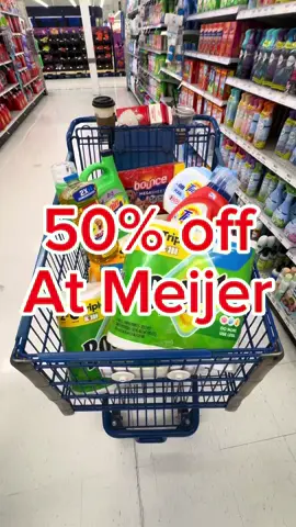 🚨 Huge savings at Meijer this week! 🚨 Score 60%+ off household essentials.    Just clip the coupons in the Meijer app, scan or enter your mPerks at checkout, and watch your total drop. 💳 Plus, submit your receipt to P&G rebates for a $15 Visa gift card back. Link in my bio for easy access. #deals #meijer #couponing #couponingcommunity 