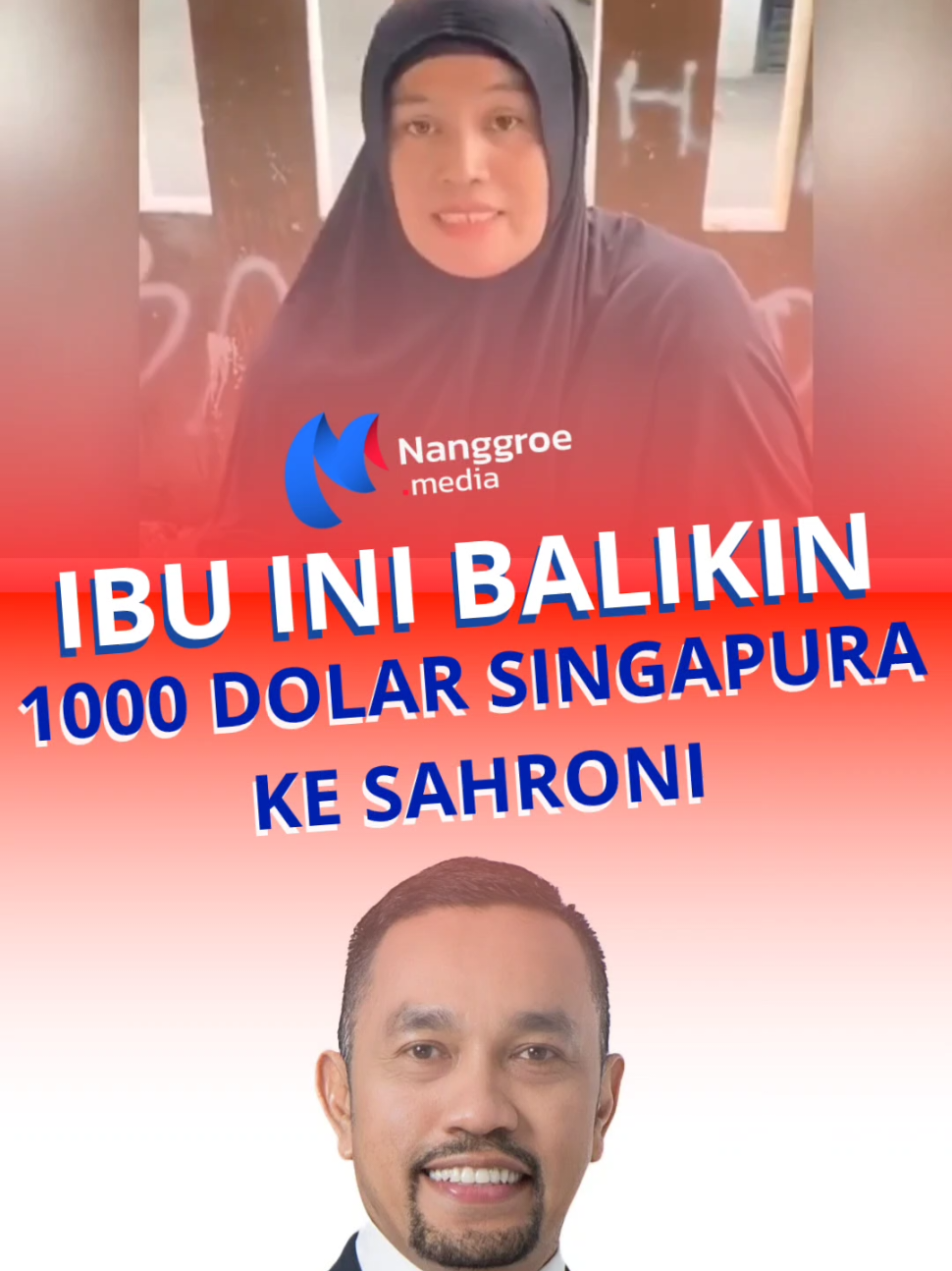 Sebuah momen penuh keteladanan terjadi di tengah masyarakat. Seorang ibu dengan penuh keikhlasan dan rasa tanggung jawab mengembalikan uang sebesar 1.000 dolar Singapura kepada Ahmad Sahroni. Peristiwa ini bermula ketika anak dari sang ibu tanpa sengaja mengambil uang saweran oleh salah satu penjarah dari rumah Sahroni. 