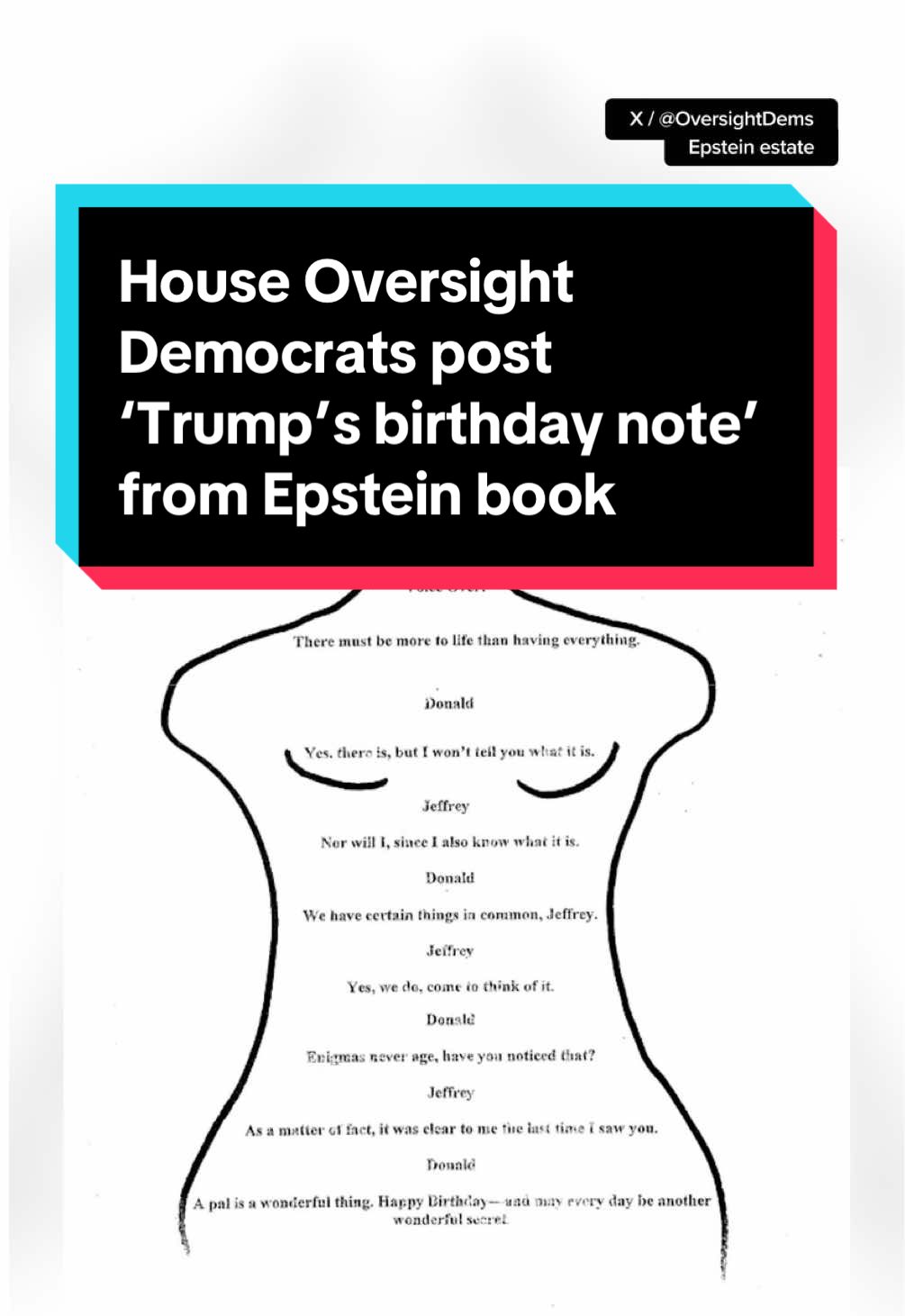 Nicolle Wallace shares her reaction to House Democrats on the Oversight Committee posting an image of the note Trump reportedly sent to Jeffrey Epstein from Epstein's “birthday book.