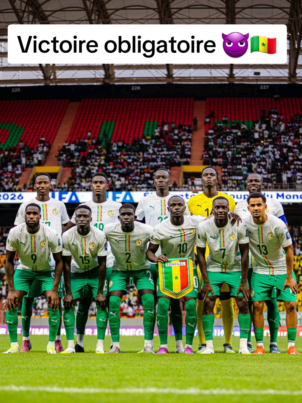 Sénégal 🇸🇳👑 le meilleur équipe nationale de l'Afrique 👑❤🥳 Victoire obligatoire pour lés lion de la téranga🔥😈🇸🇳 +3pts inchallah  #senegal #2025 #fyp #videoviraltiktok #100k 