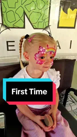 Getting face painted for the first time is all about reassurance and trying to make them as comfortable as possible. I find giving them a sponge at the start gives them an idea of what it will feel like and also they feel they are involved.  #firsttime #newtothis #specialmoment #facepaint #facepainting
