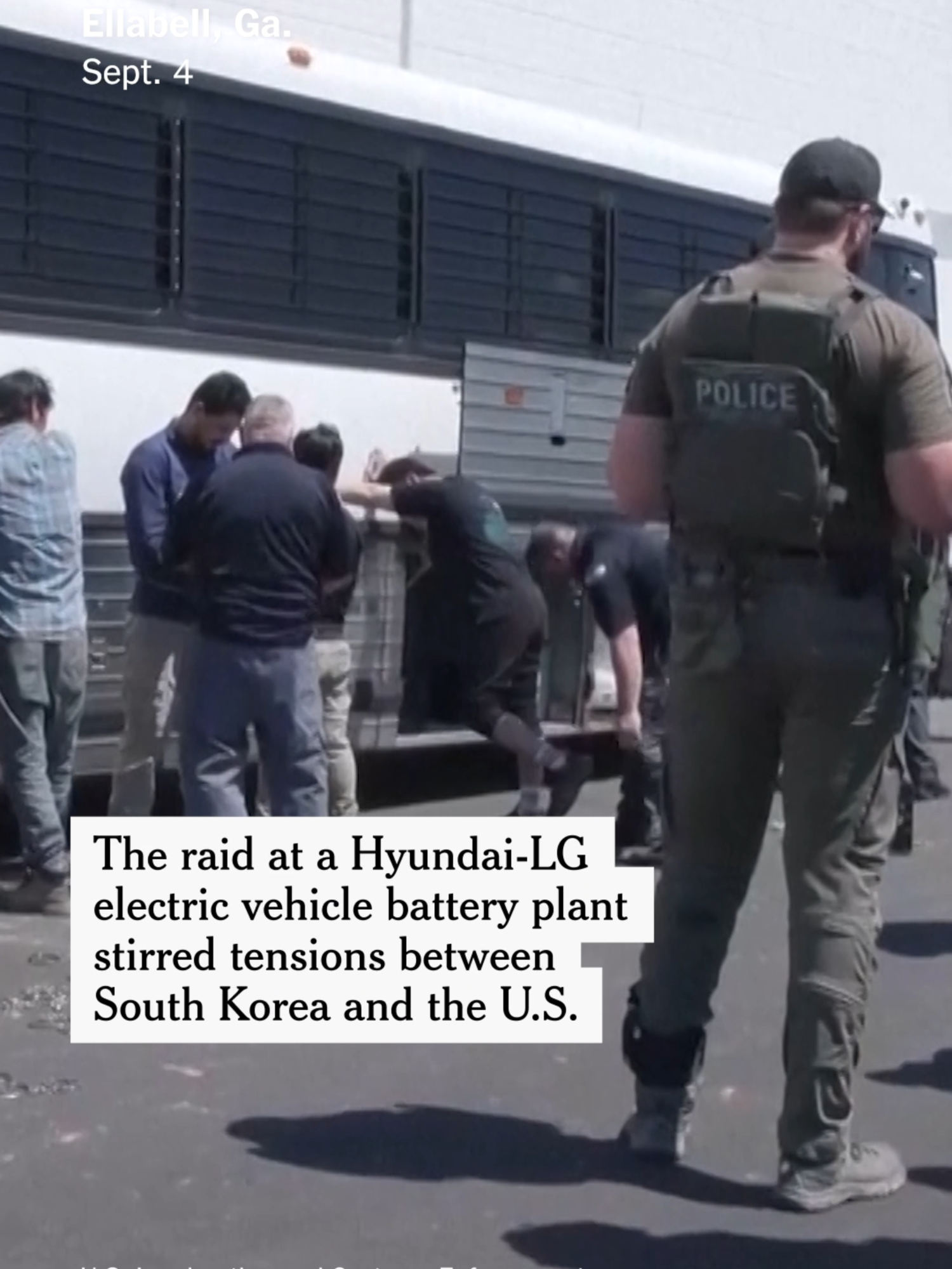 South Korea reached a deal with the U.S. to free hundreds of South Korean workers arrested when U.S. immigration authorities raided a Hyundai-LG electric vehicle battery plant in Georgia. #immigration #SouthKorea #Georgia