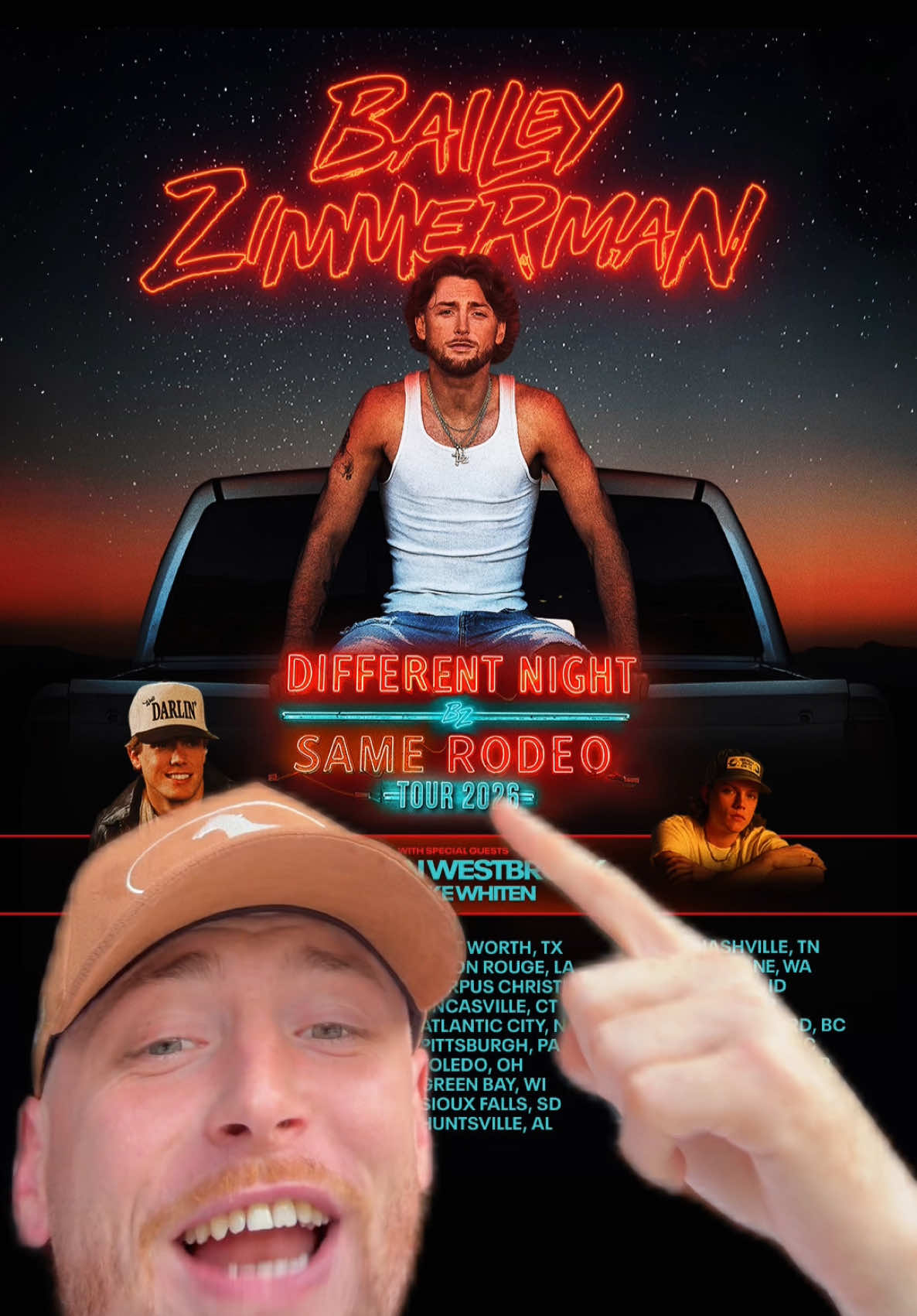 The “DIFFERENT NIGHT SAME RODEO” Tour is GOIN DOWN in 2026🔥🤠 MY FIRST TIME PLAYING ARENAS😭 AND I get to bring some of my new friends @Hudson Westbrook and @Blake Whiten along with me to help make sure that this tour is one for the history books🤘 Tickets go on sale Friday, Sept 12th @ 10AM local. Presale registration is open NOW until tomorrow night at midnight. Sign up at my link in bio‼️ YALL COMMENT WHAT SHOW YOU’RE GOING TO👇❤️ #livemusic #musictok #tour 
