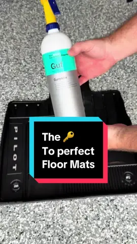 The key to perfect floor mats = Koch Chemie Gummifix! Restores your mats to mint condition! #kochchemie #gummifix #floormat #cleaning @Parks Car Care 