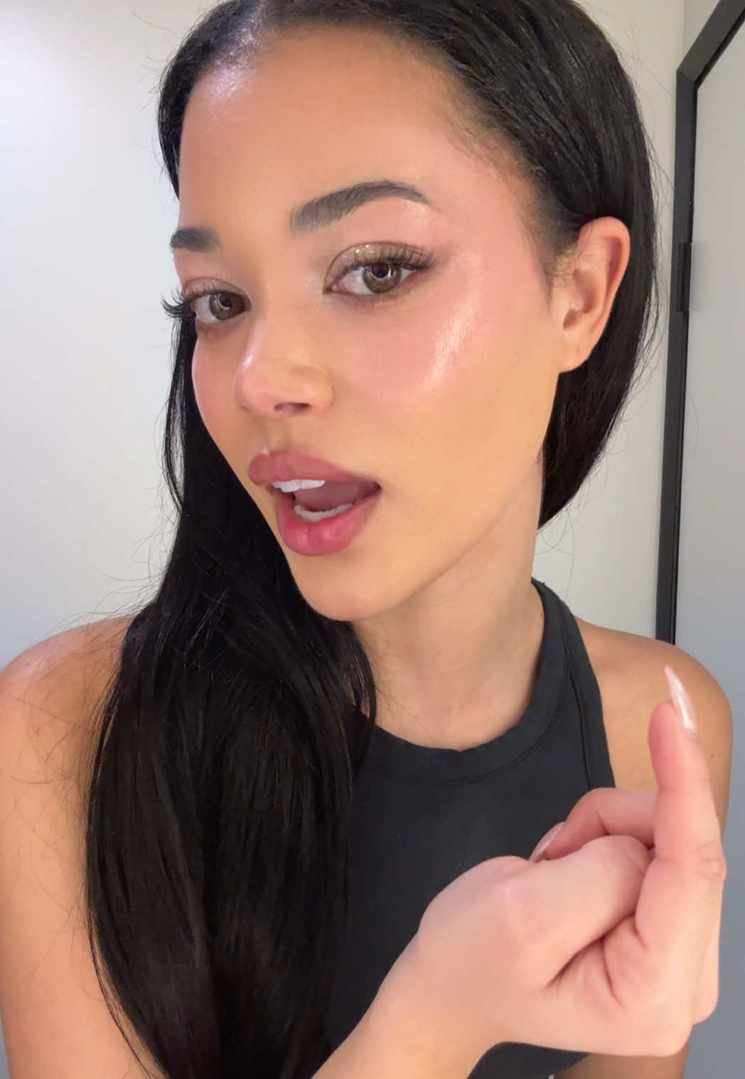 glowy coquette baby doll makeup using the glass skin duos from @Rom&nd US 🎀🤍 #romand #kbeauty #liptint #glassskinduo #ulta    