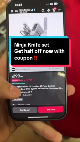 Check it out before the Coupons expire !! #NinjaKnifeSet #ChristmasGift #kitchenware