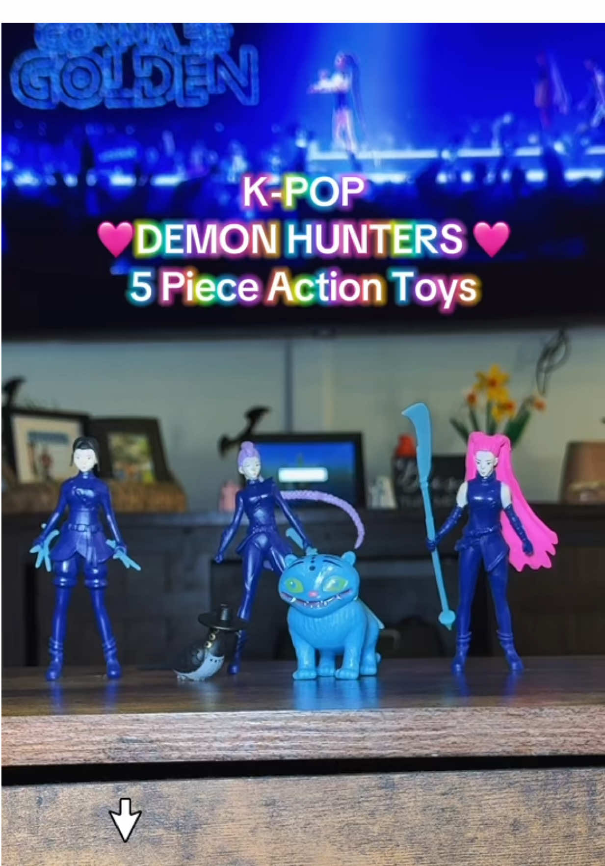 Not perfect but my m girls love them 💙🩷💜 #demonhunter #kpop #kpopfyp #kpopdemonhunters #actionfigures