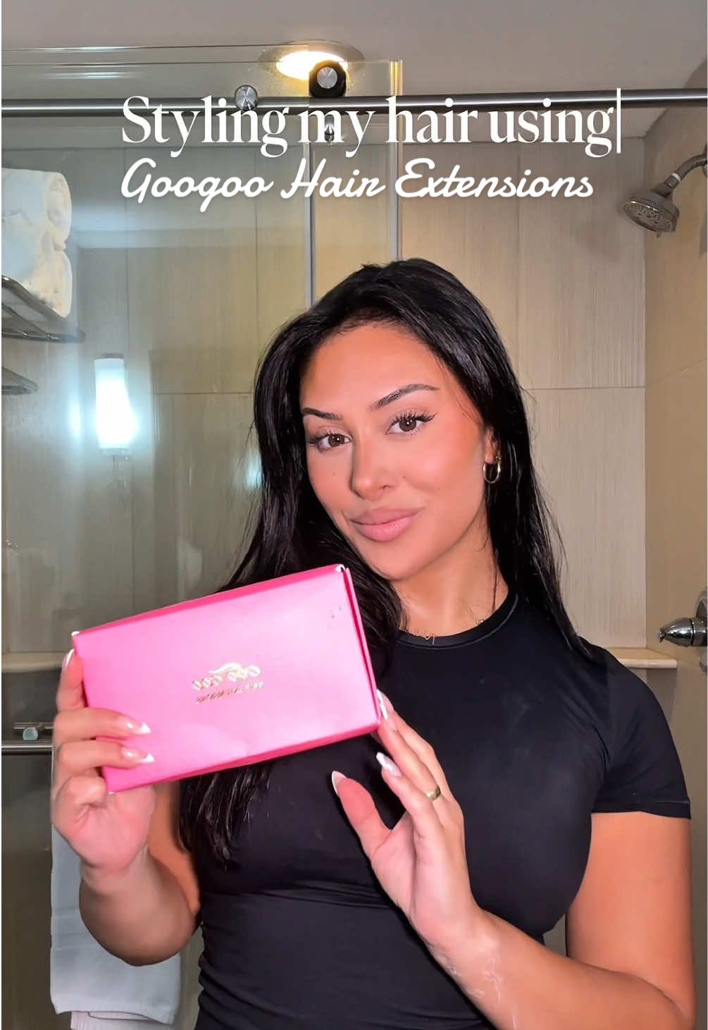 Styling my @googoohair_official extensions in natural black 18 inches 🖤I love these extensions they are so thick and shiny! #googoohair #hairextensions #clipinhairextensions #hairtok #CapCut 