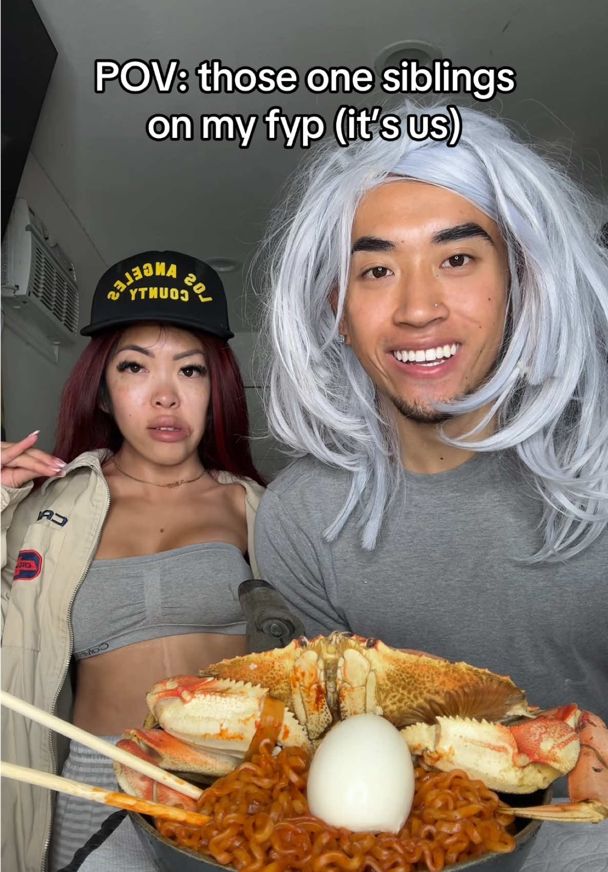 Rock paper scissors buldak ramen challenge @Jennifer Ngo #davidngo #pov #mukbang 