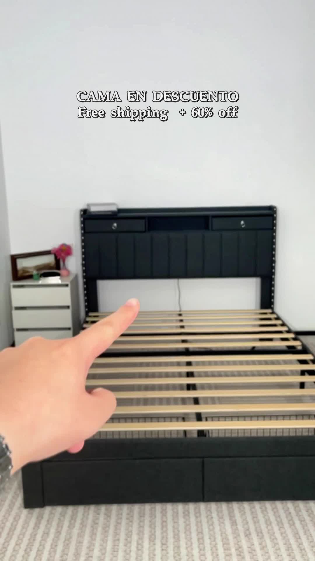 This Bed Frame CHANGED My Life! 🤯 #bedframe #storagebed #bedroomfinds #bedframes #bedroomupgrade #underbedstorage #floatingbedframe #bedroomstorage #bunkbeds #storagebedframe #luxuryhomes #furniture