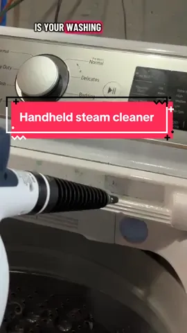 This hand held steam cleaner really puts in the elbow grease for you #steamcleaner #handheldsteamer #cleanwithme #deepcleaning #washercleaning 
