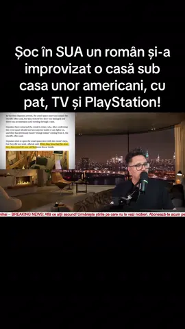 Șoc în SUA un român și-a improvizat o casă sub casa unor americani, cu pat, TV și PlayStation #fyp #stiri #stiriromania #unumihai #breakingnews 