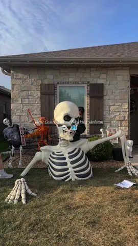 We finally put up the viral @Costco Wholesale ground breaking skeleton! It's even cooler in my yard than in the store 😉💀✨🖤🩻 #fyp #costco #viral #skeleton #groundbreaker 