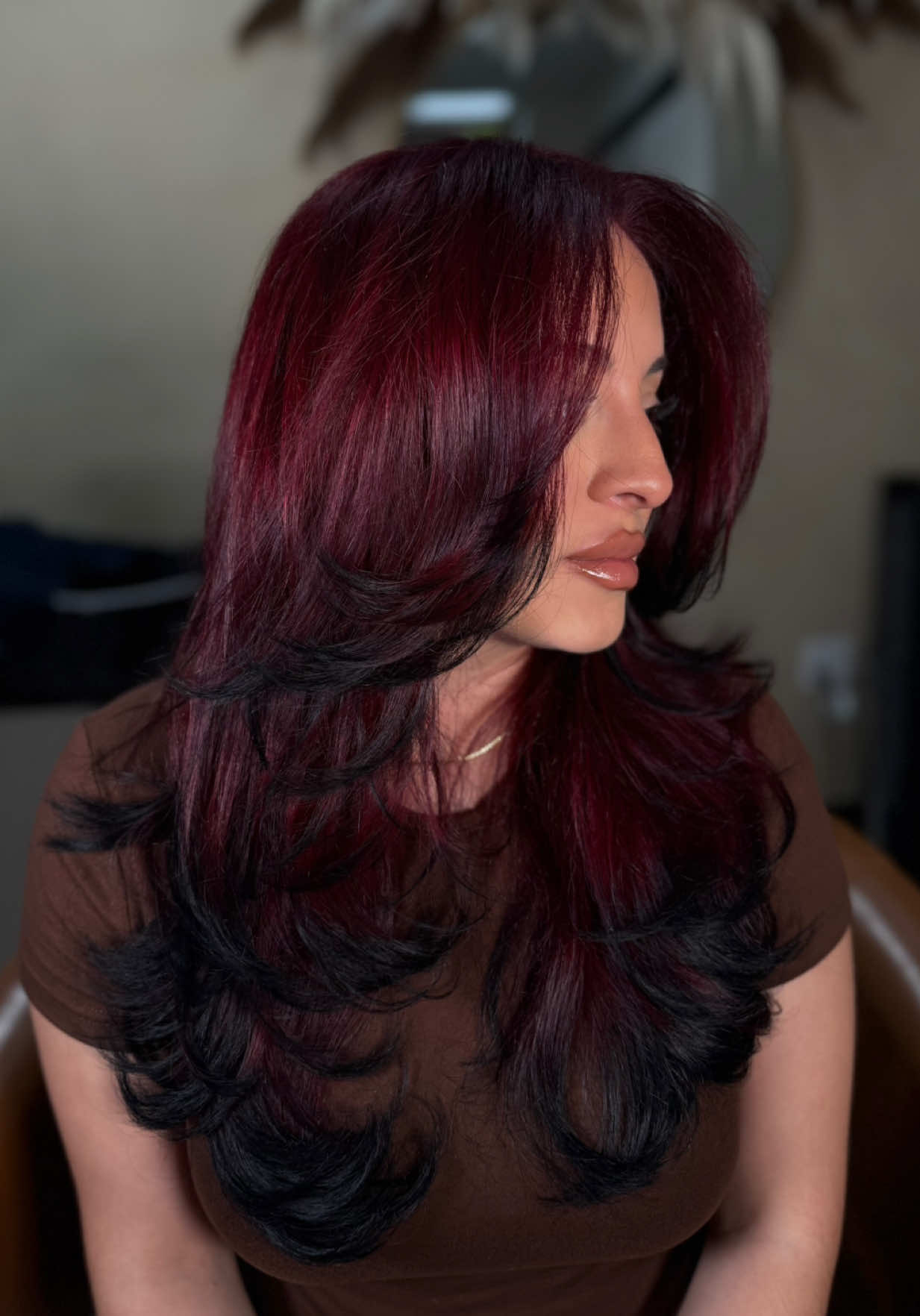 — The take down 🖤♥️🖤 Spooky season is approaching 👻 🔗 website to book in bio  #hair #nychair #layersonlayers #layeredhaircut #nyclayers #butterflycut 
