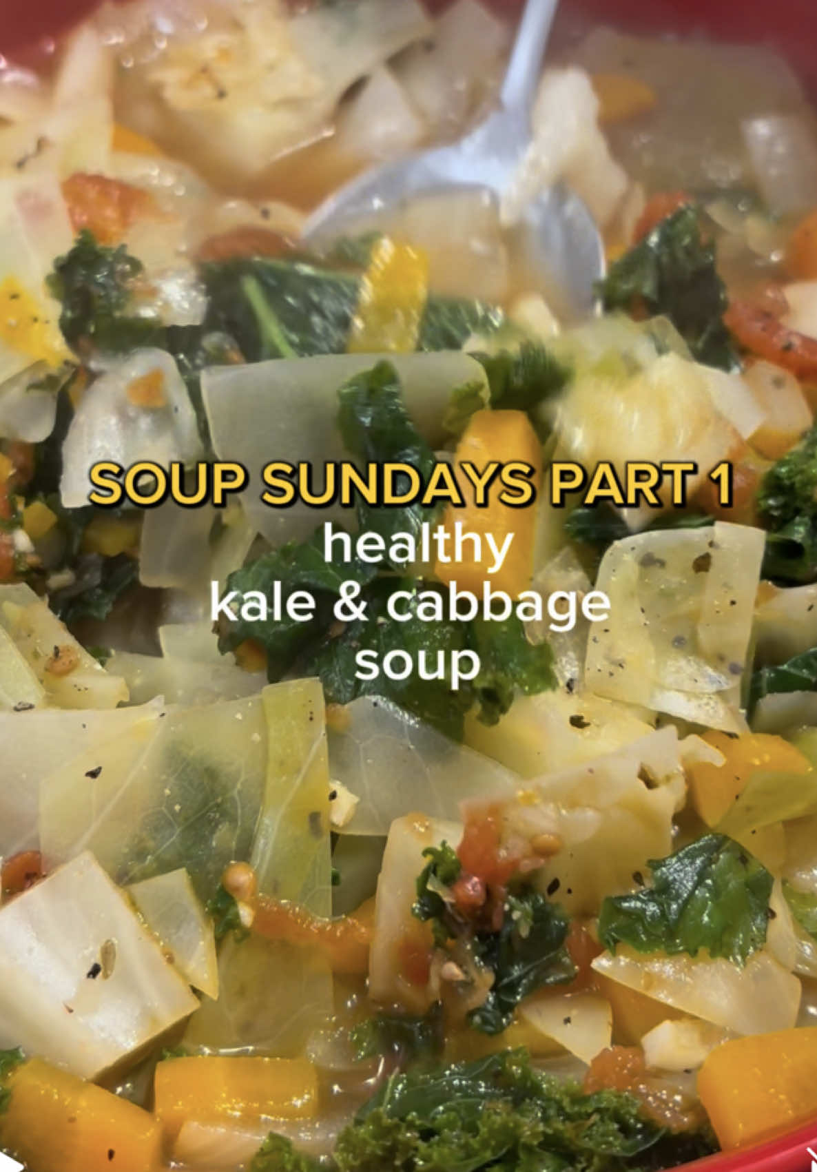 Soup Sundays Part 1🥕 Healthy Kale & Cabbage Soup we usually add lentils but we were out :/ #soup#fallrecipes#healthyrecipes#soupseason #CapCut 