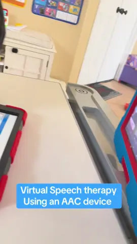 Working everyday on his communication device (AAC) he is learning little by little. He still gets distracted. Sometimes are in person and sometimes virtually. #autism #therapy #special #fyp #viral 
