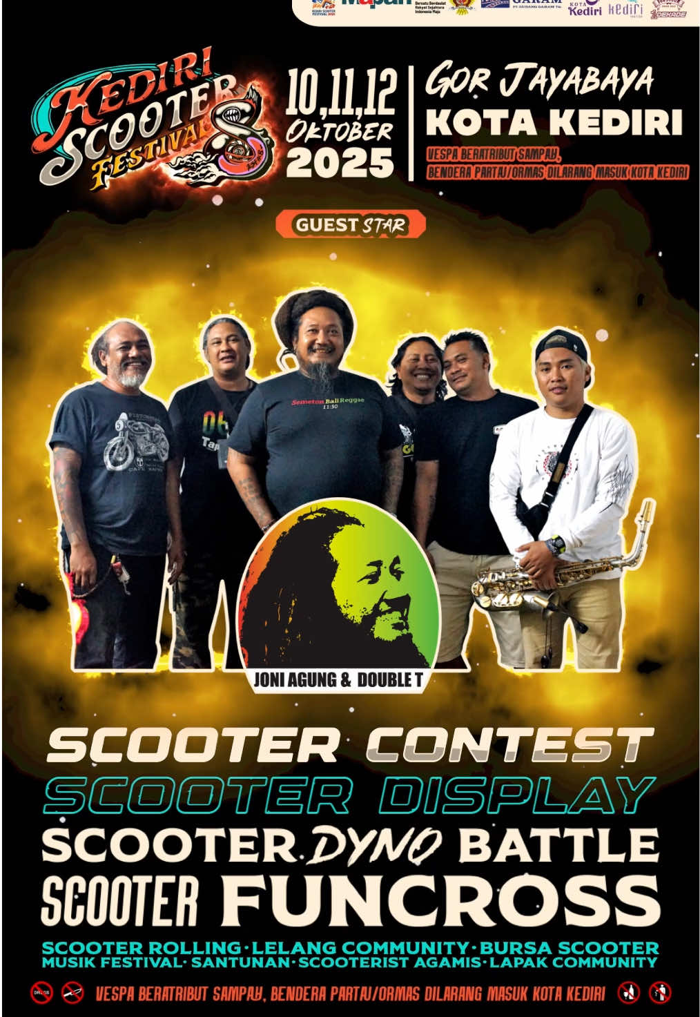 See You On KSF 8 semeton #kediriscooterfestival #joniagungndoublet #reggae #bali @joni agung & double t band @Reggaevibes @Pratamaretrokediri @nyamavespa.bali @Swalayan vespa kediri CV  @VESPA HITS INDONESIA 